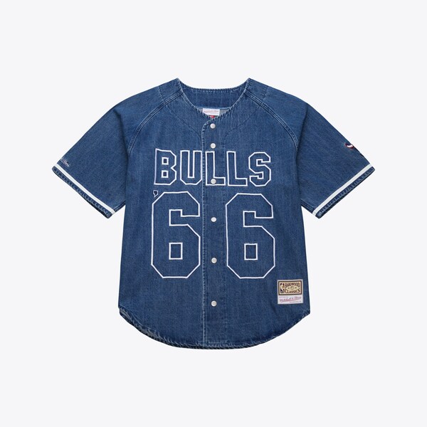 Chicago Bulls Mitchell and Ness Summer Breeze Baseball Jersey Blue 2025/26