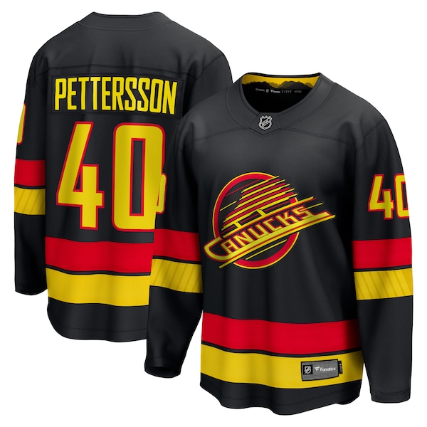 Mens Fanatics Elias Pettersson Black Vancouver Canucks Breakaway Jersey 2025/26